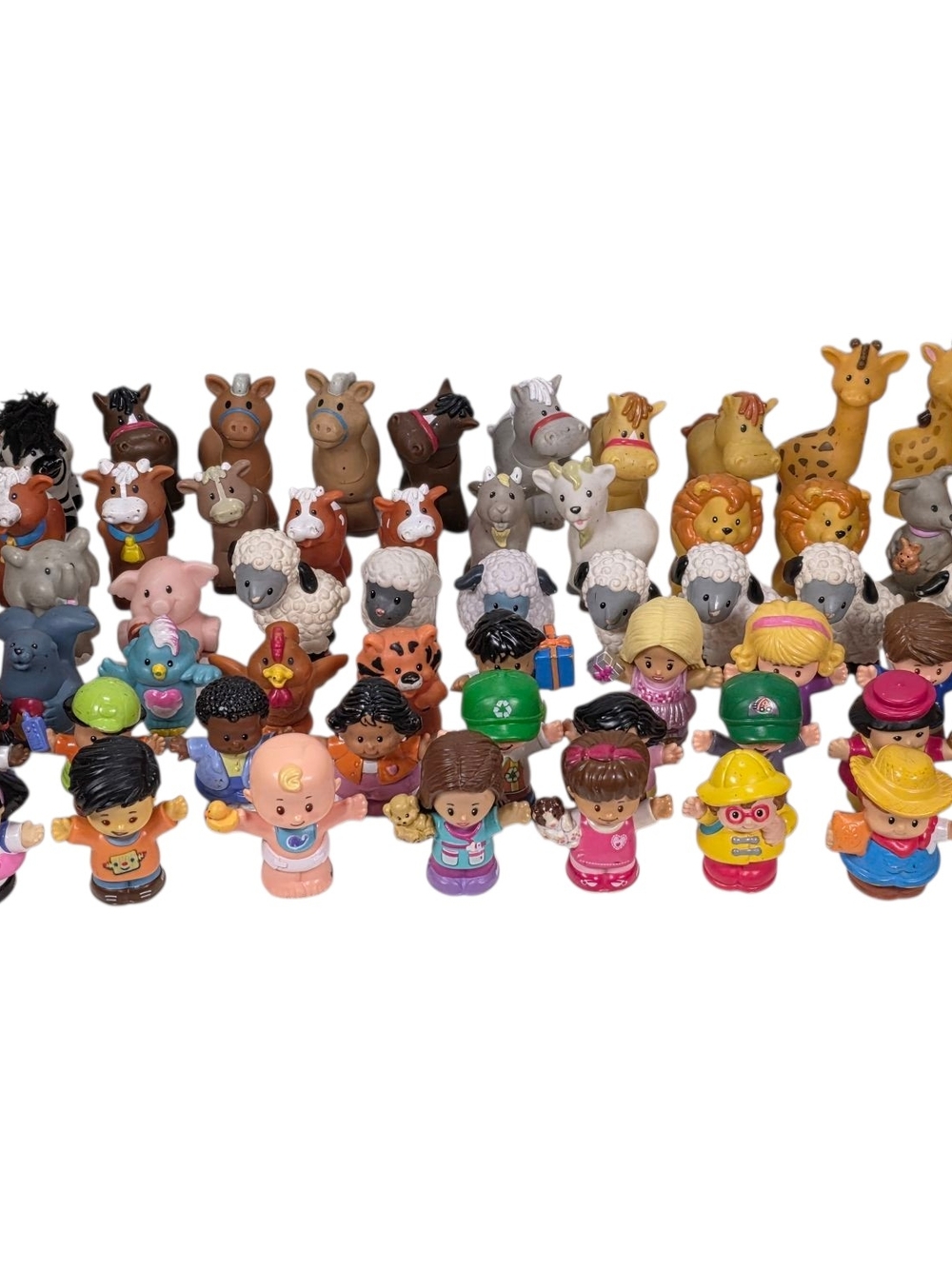 Huge Lot Of 75 Fisher-Price Little People Figures Animals  1990-2022